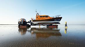 Launch and recovery excercise of the Dungeness Shannon class lifeboat The Morrell 13-02