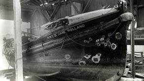 1940 war damage on Eastbourne lifeboat Jane Holland