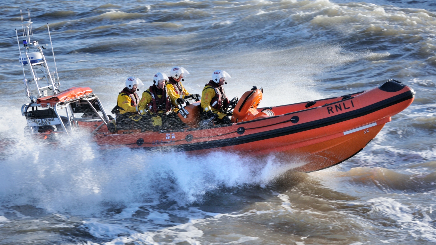 Staithes and Runswick Atlantic 85 lifeboat out at sea