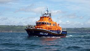 Torbay RNLI’s Severn class lifeboat, 17-28 Alec and Christina Dyke, at sea