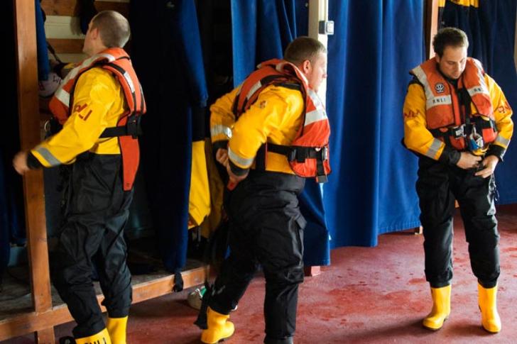 Rock crew members get kitted up for a shout in 2010: the lifejackets decommissioned in 2012 had been at the heart of the action since 1992.