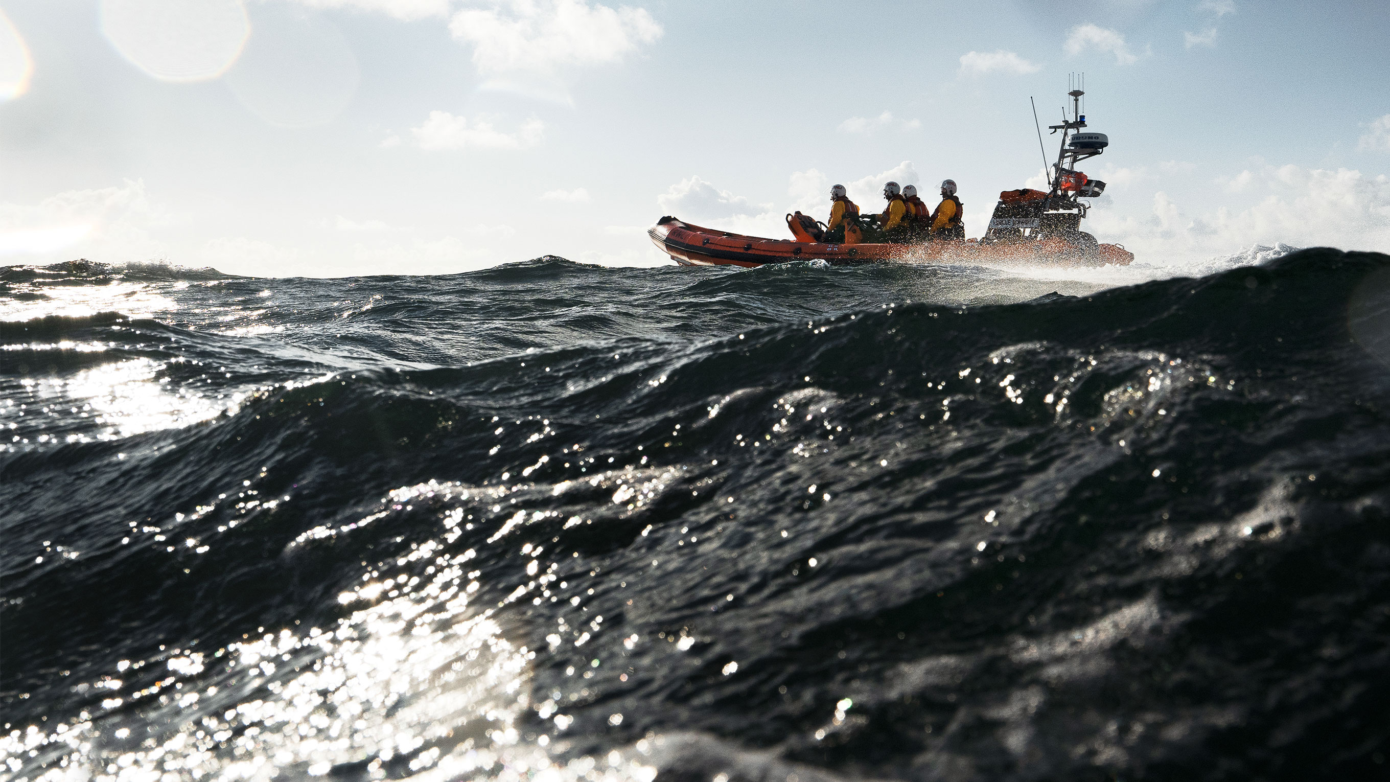 Inshore lifeboat at sea