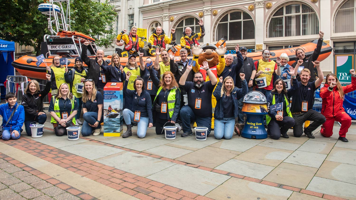 RNLI fundraisers pose for a group photo