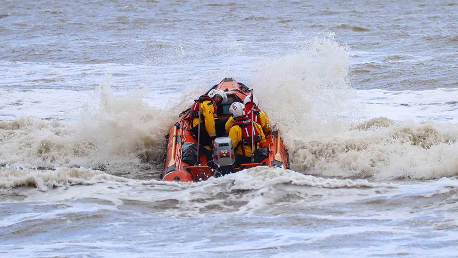 Margate’s inshore lifeboat in rough weather