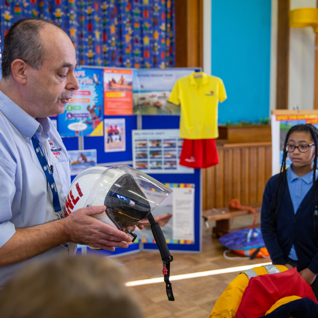RNLI water safety volunteers visit schools to teach children skills that could save their lives