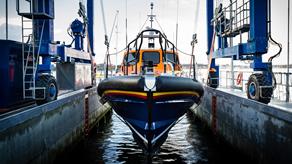 Launch of Cosandra 13-12; the first Shannon class lifeboat to be built at our All-weather Lifeboat Centre